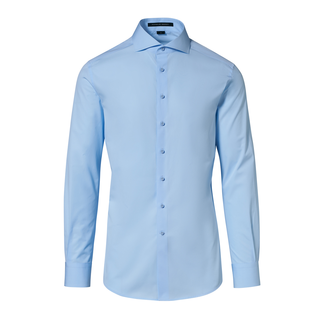 Slim Fit Sky Blue Shirt With Closed Collar