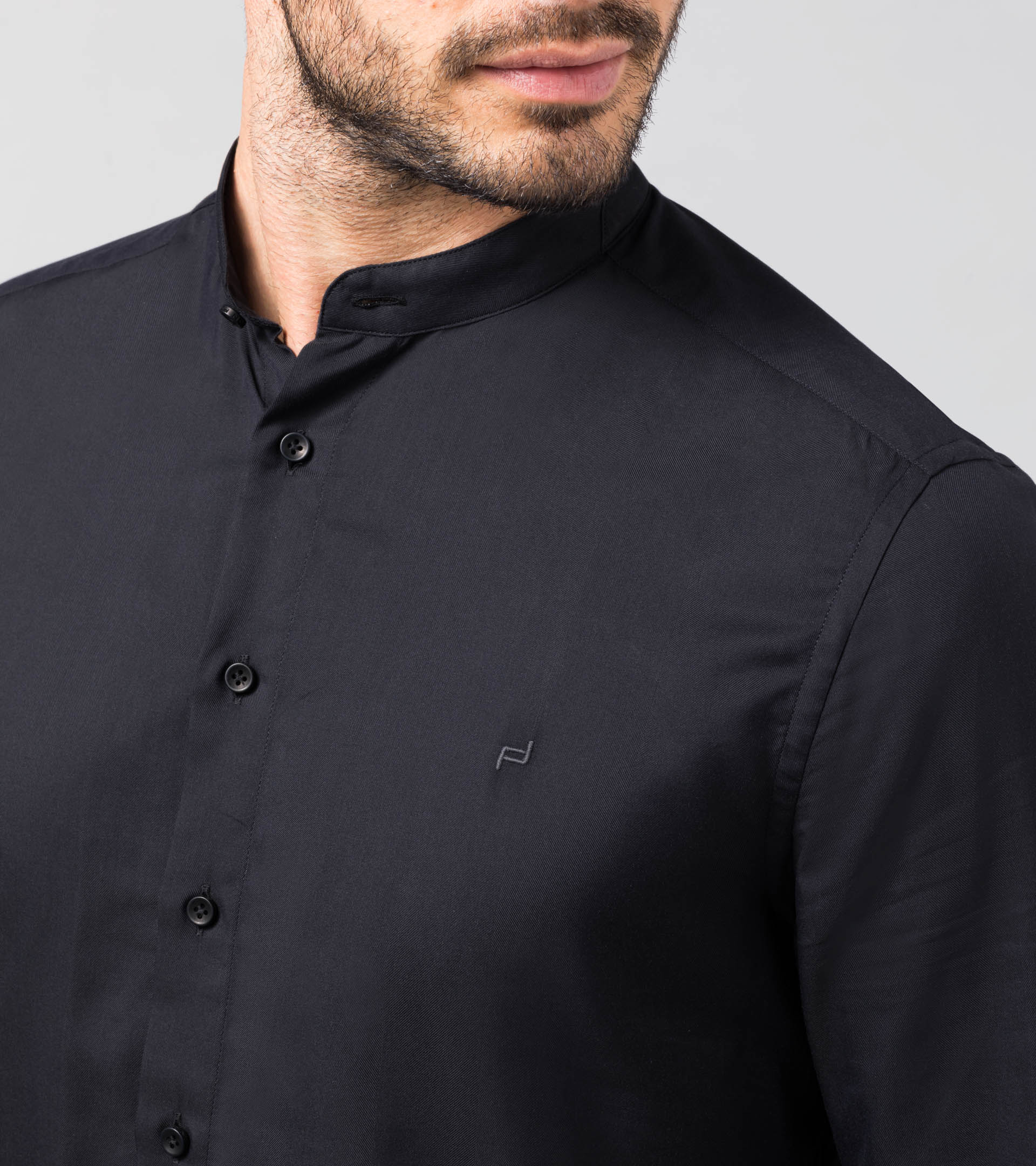 Sustainable Stand Collar Shirt - Designer Shirts for Men