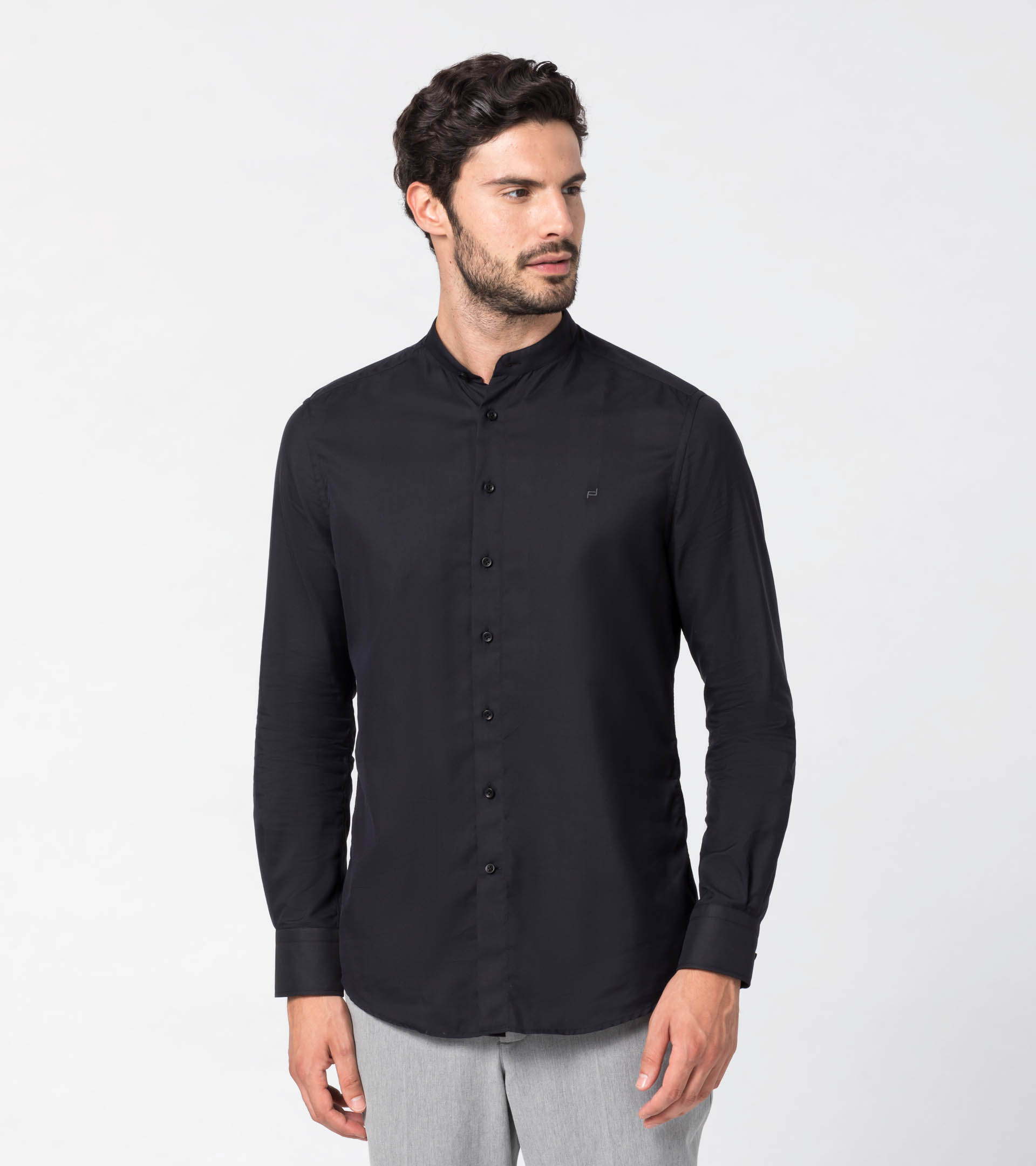 Sustainable Stand Collar Shirt - Designer Shirts for Men