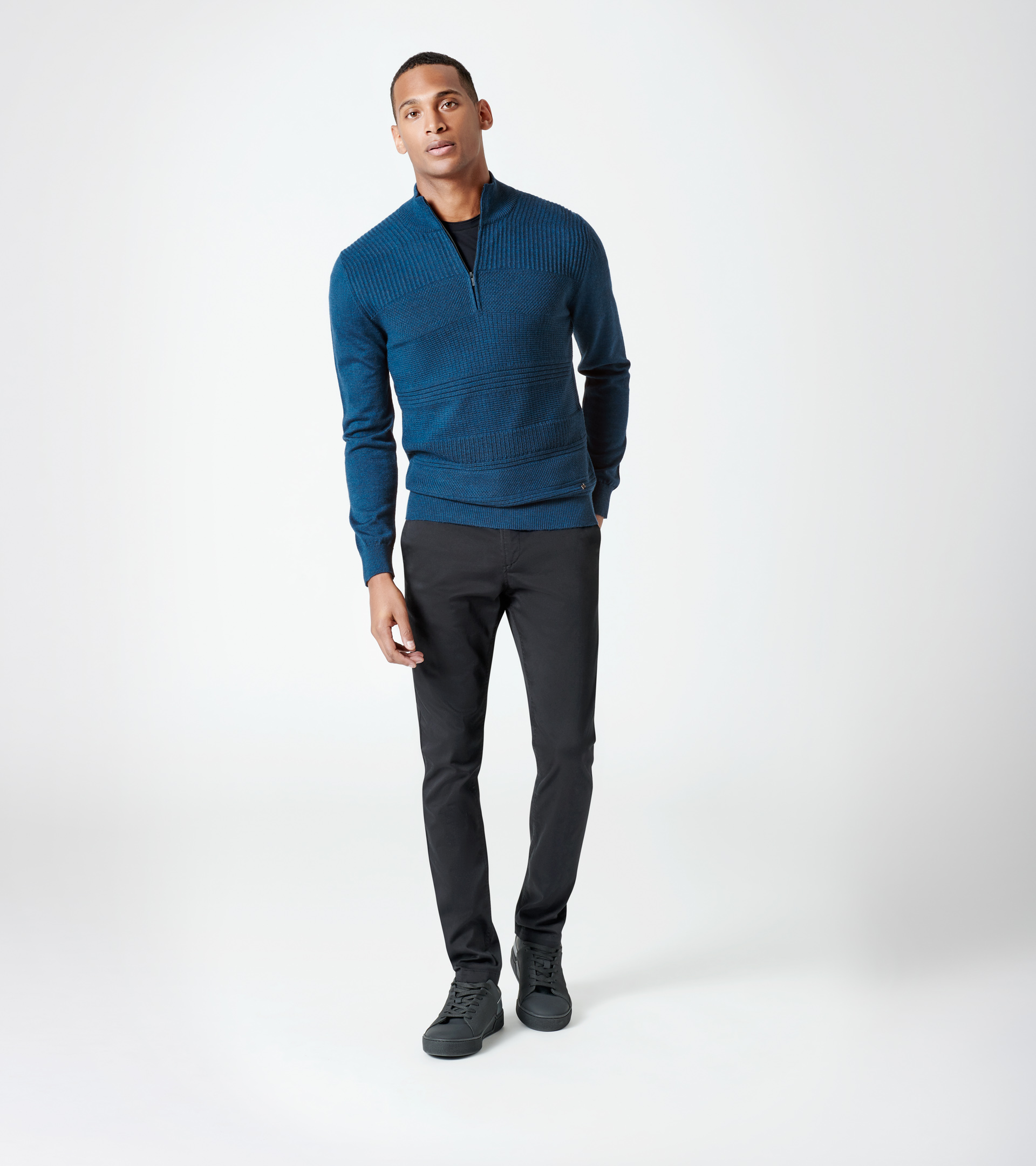 Mock neck online zip sweater