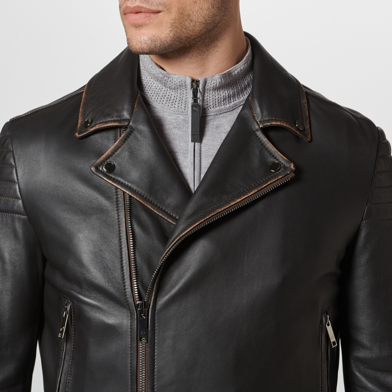 Used Look Biker Jacket - Exclusive Leather Jackets for Men