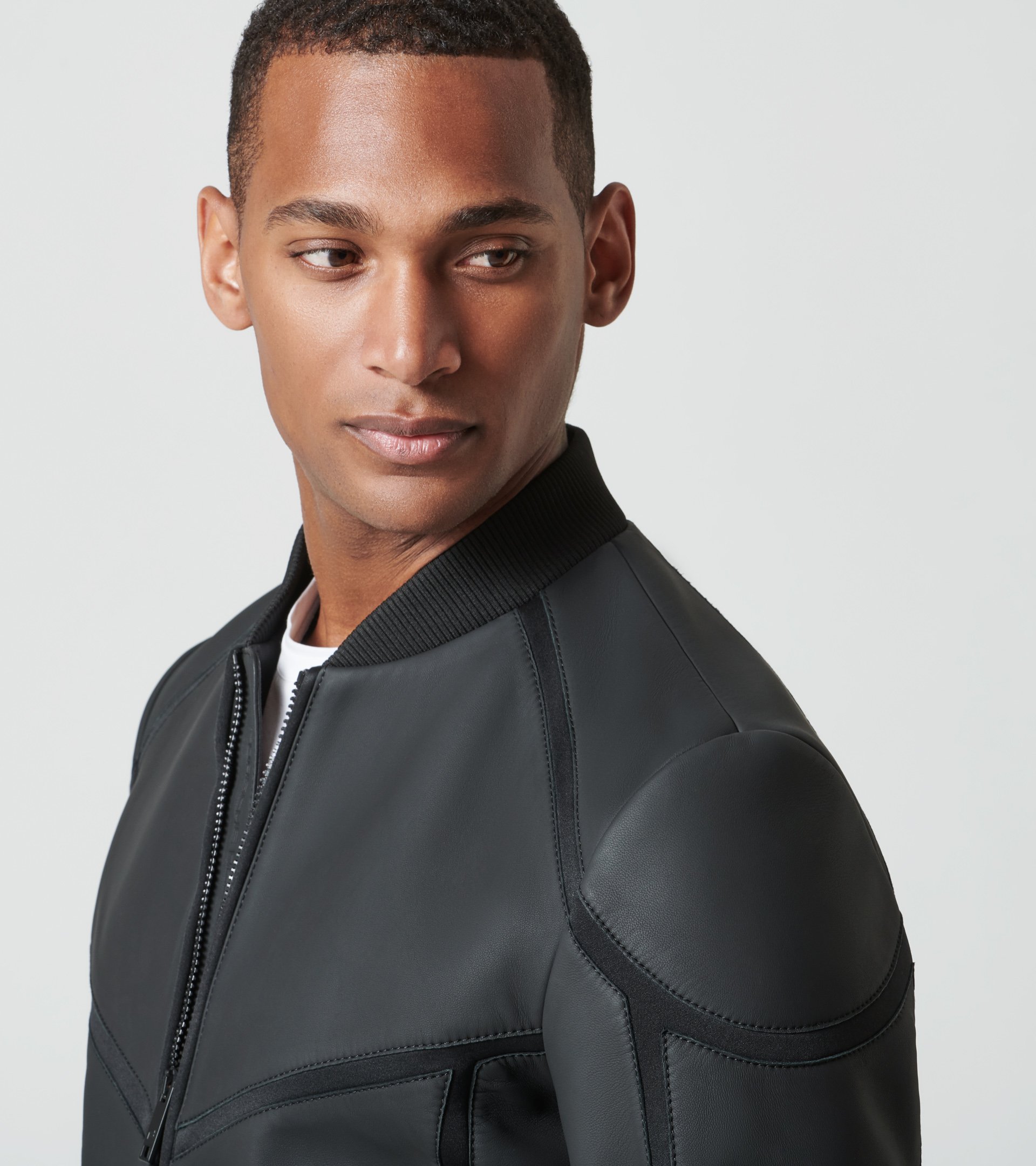 Neoprene Leather Mix Jacket Exclusive Leather Jackets for Men