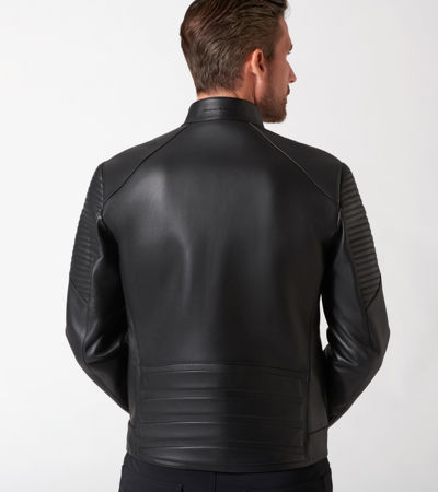  Legacy Black Leather Biker Jacket : Clothing, Shoes