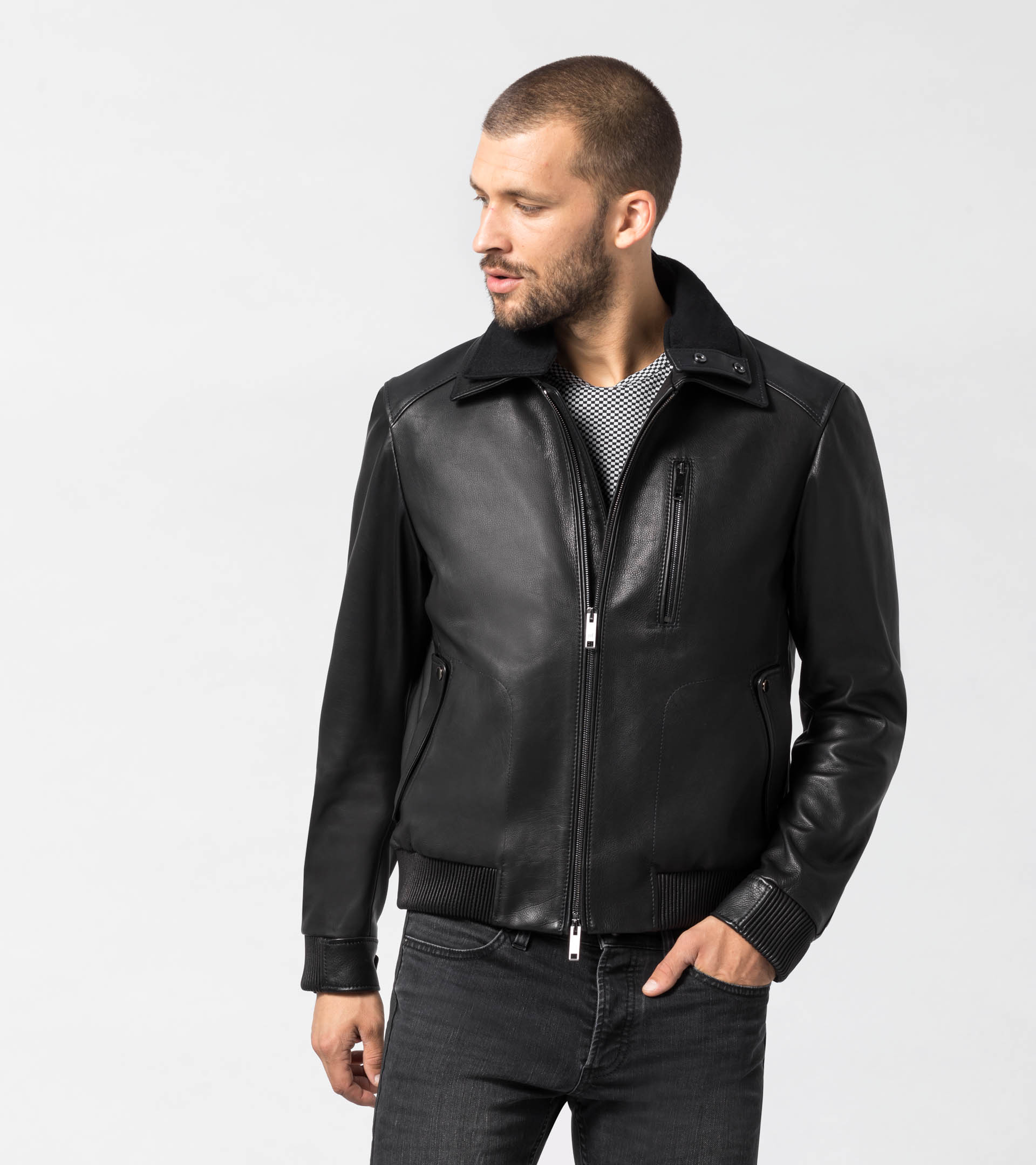 50Y Targa Leather Jacket - Exclusive Leather Jackets for Men | Porsche ...