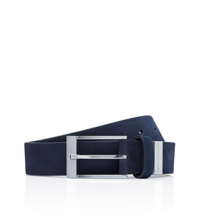 Navy blue leather belt Ugo