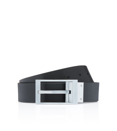 Calvin Klein Leather Logo Belt - 105 cm (41.3 Inches) - Black - Men