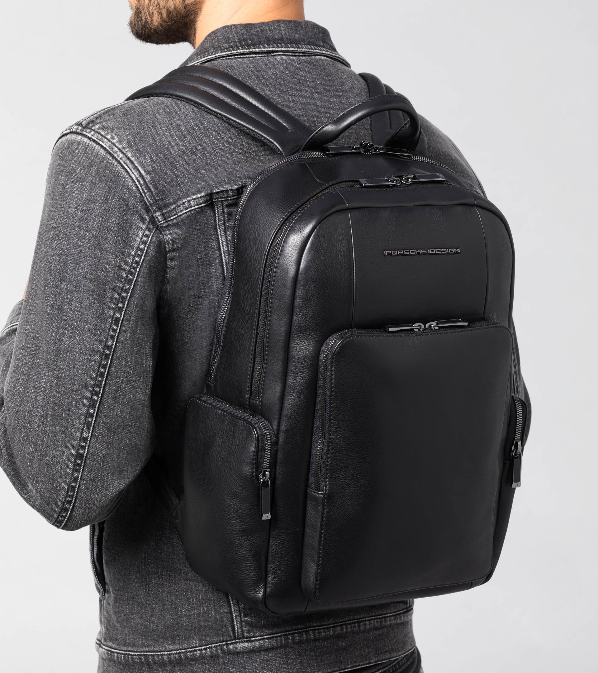 Leather backpack top design