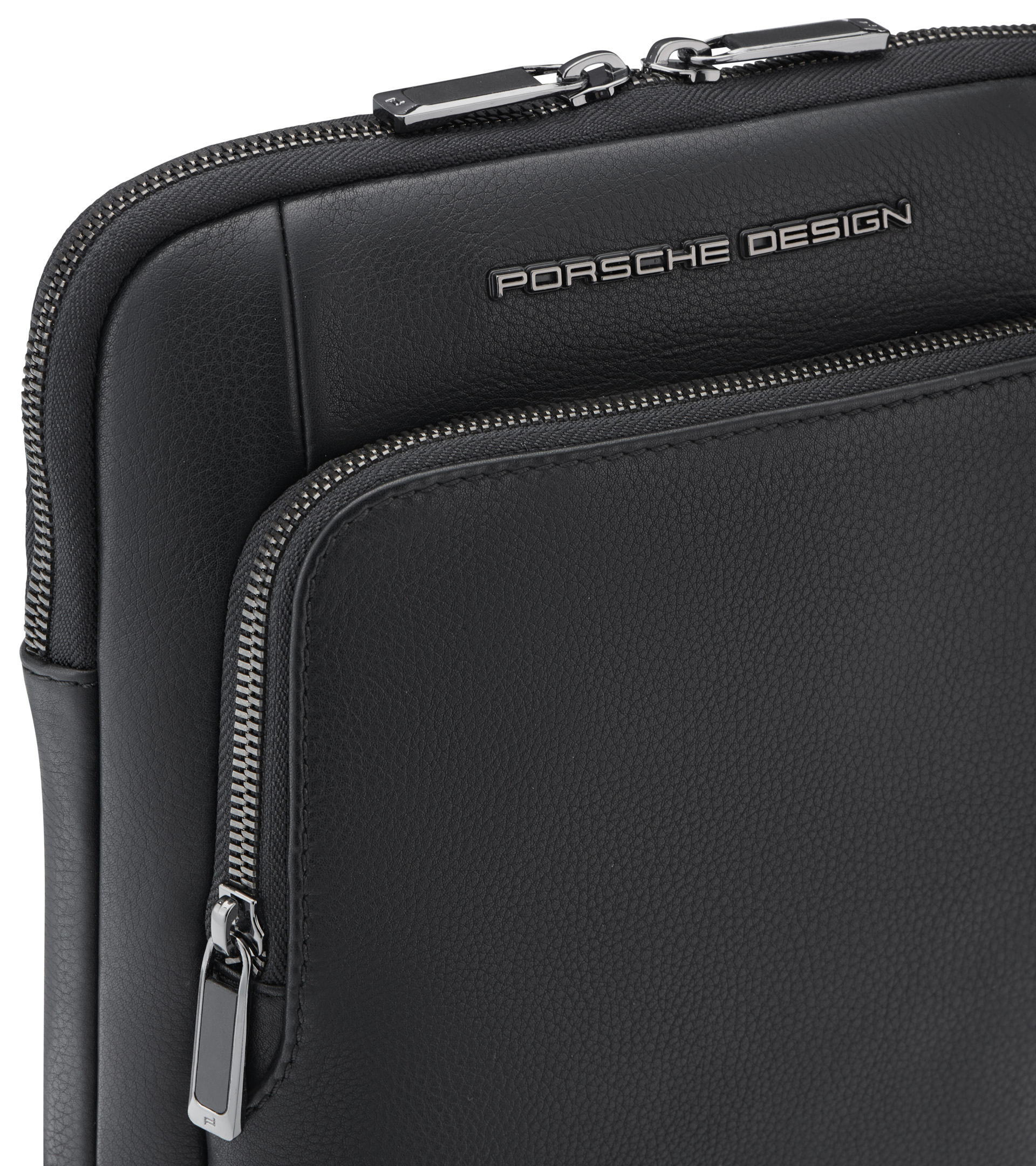 Men shoulder bag Porsche Design Roadster S black leather slim casual  crossbody