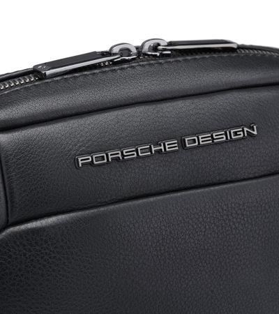 Men shoulder bag Porsche Design Roadster S black leather slim casual  crossbody