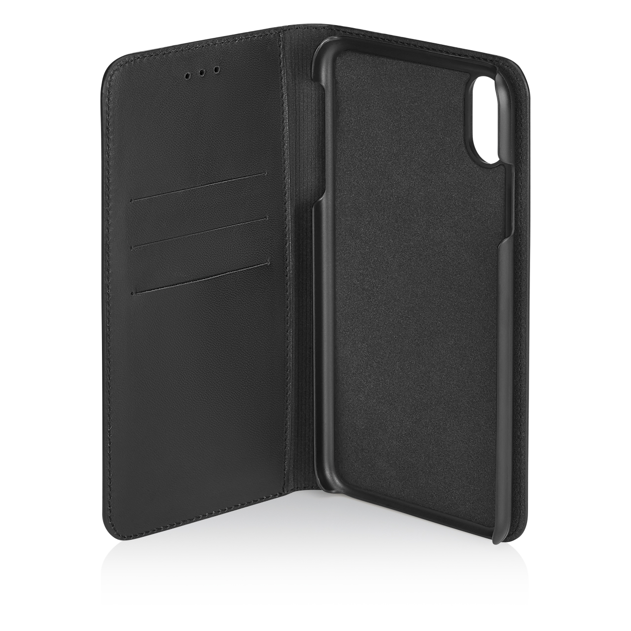 Leather Flip Case Fit for iPhone Xs Max Gray Wallet Cover for iPhone Xs Max 