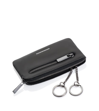 Leather Keychain Zip Around Wallet Leather Credit Card -  Denmark