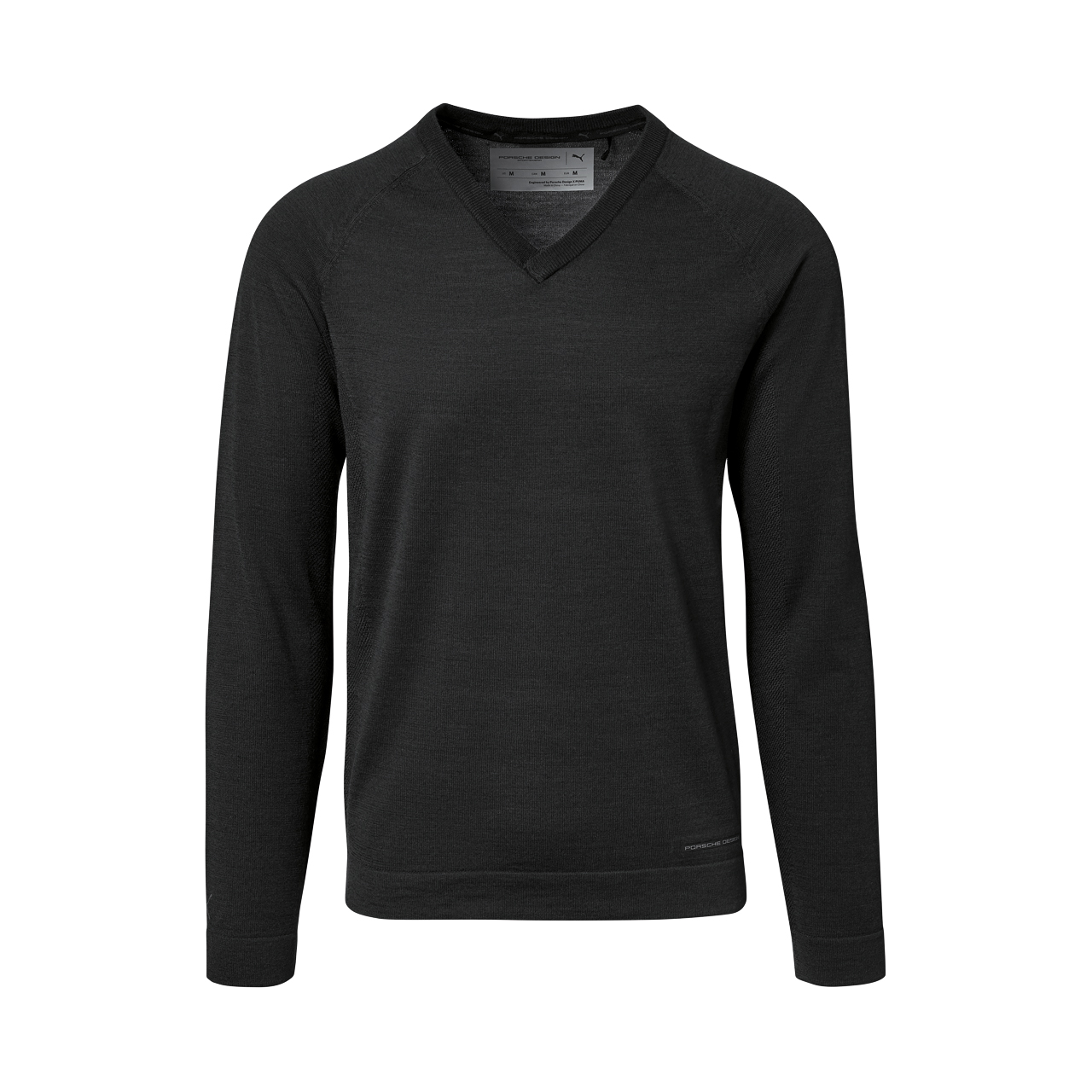 black knit v neck sweater