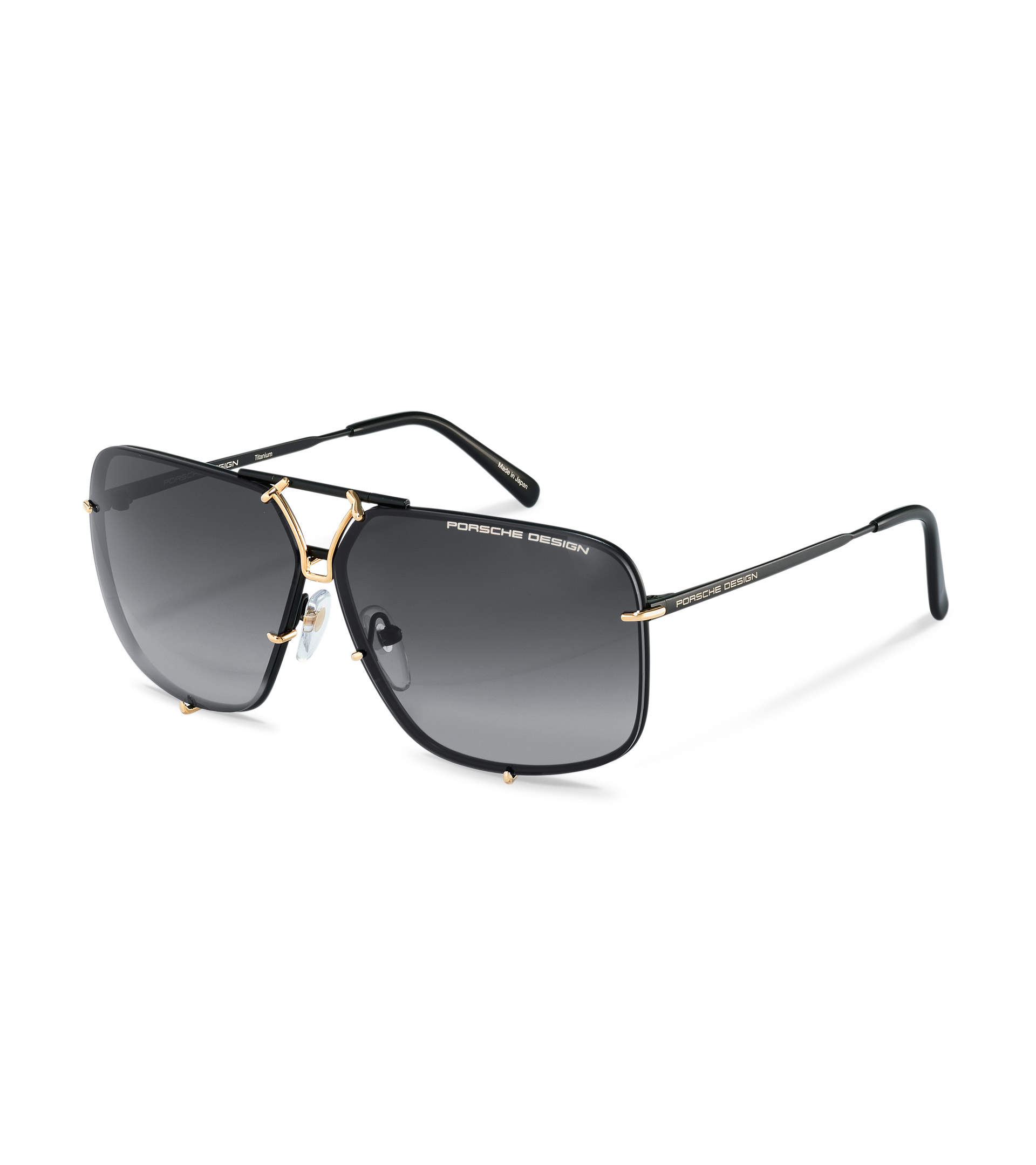 Porsche Design 8478 D Black Frame - Dk Green + Brown Lenses