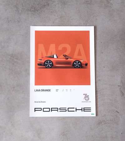 Porsche 911 RS White Limited Poster