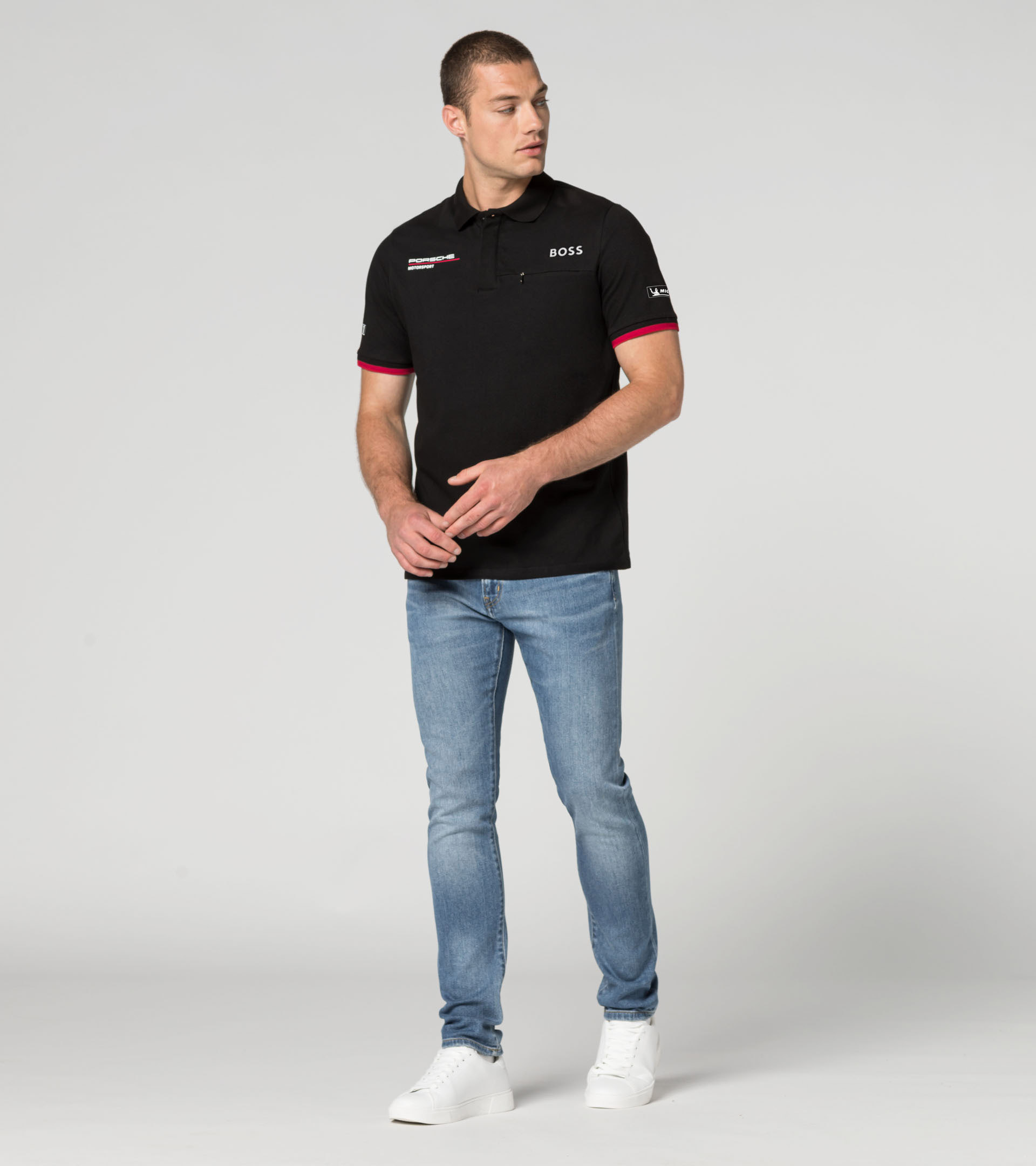 Porsche polo shirt with crest clearance