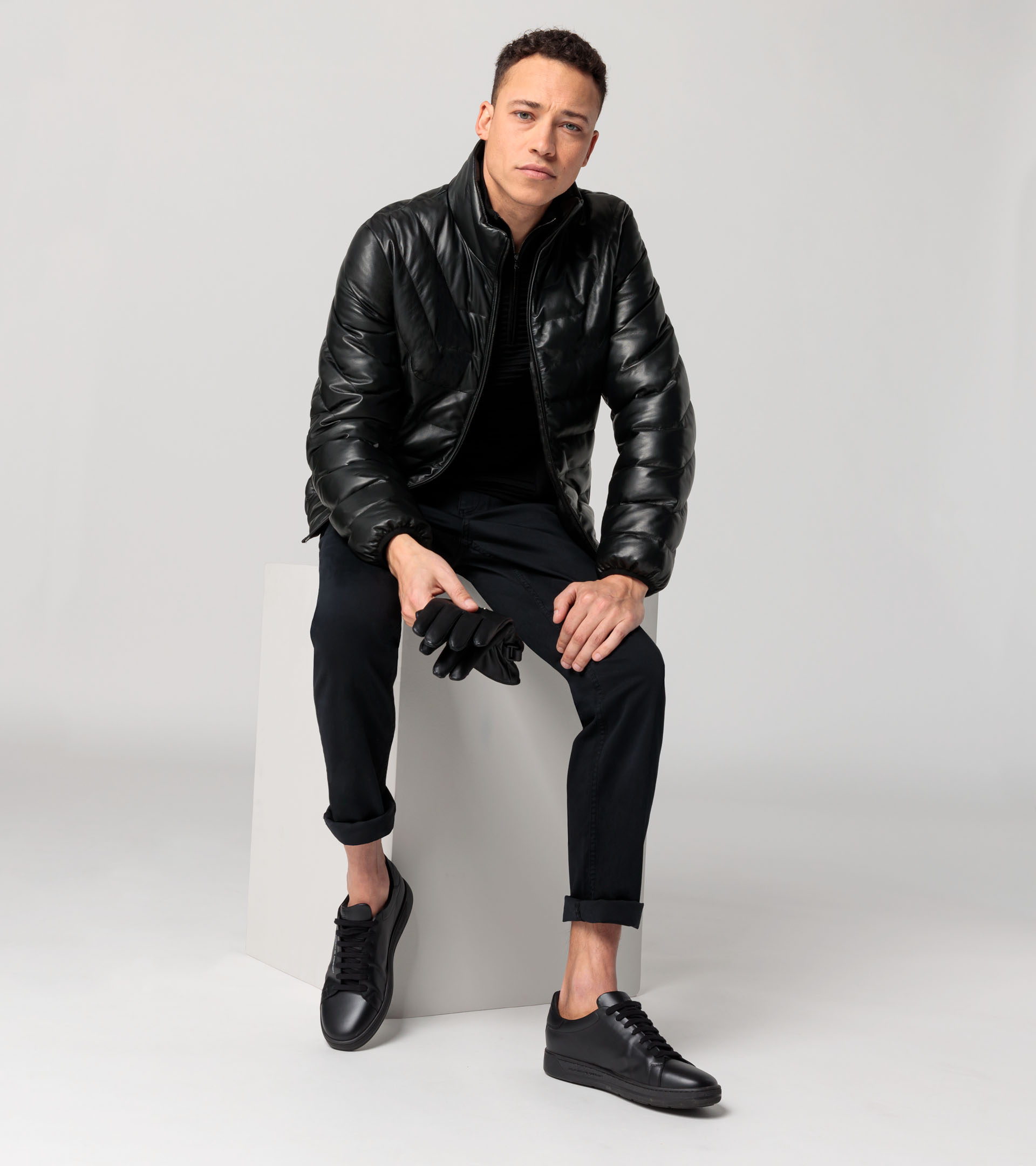 High Shine Leather Tailored Jacket | Karen Millen