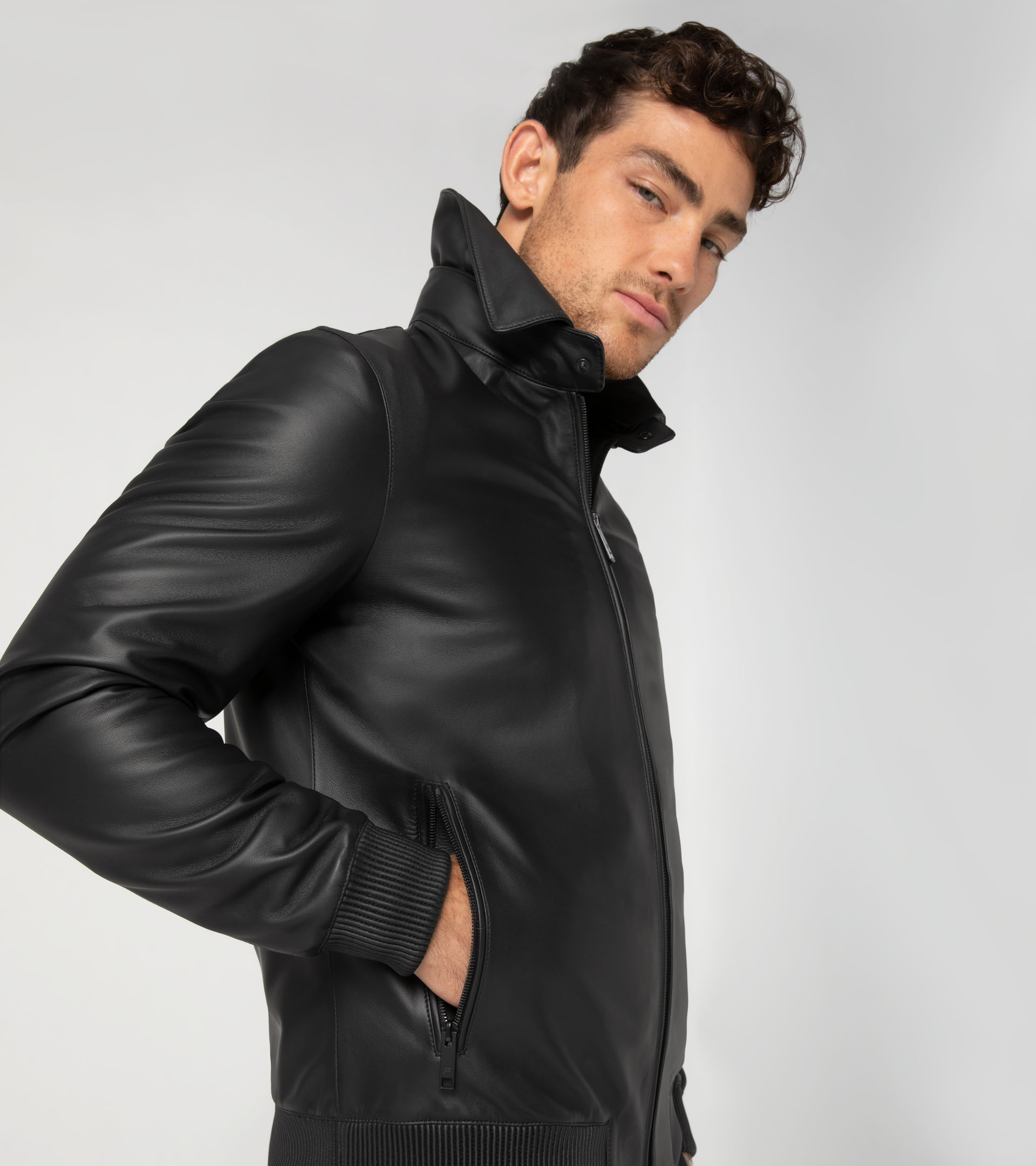 JEANASIS 【eL】Fur LeatherJacket The Original Arizona Jean Company Men's Black Faux Leather